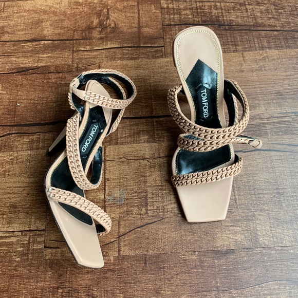 Tom Ford woven strappy fiber open toe tan sandals - Picture 14 of 16